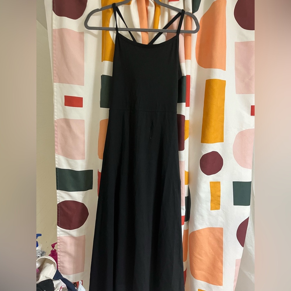 Pact Black Halter Midi Sundress